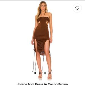 Brown cut out dress